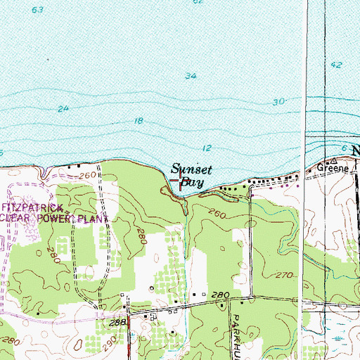 Topographic Map of Sunset Bay, NY