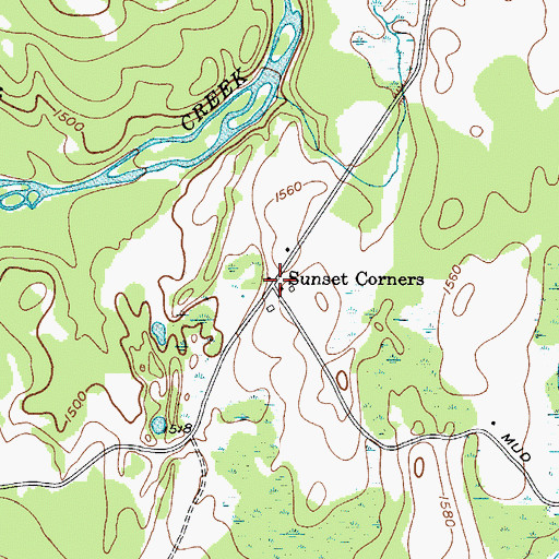 Topographic Map of Sunset Corners, NY
