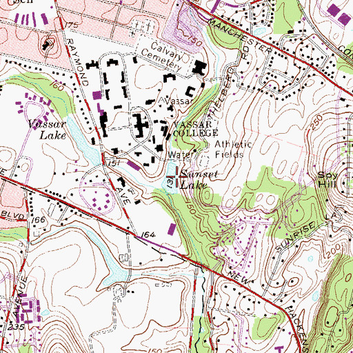 Topographic Map of Sunset Lake, NY