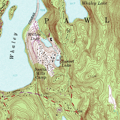 Topographic Map of Sunset Lake, NY