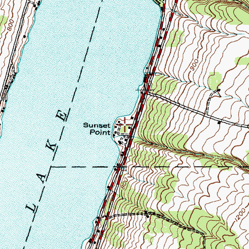 Topographic Map of Sunset Point, NY