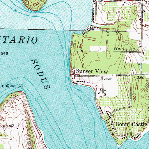 Topographic Map of Sunset View, NY