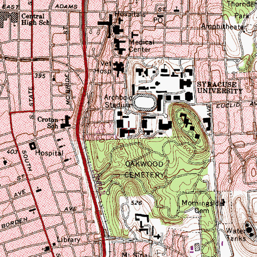 Topographic Map of Suny at Syracuse, NY