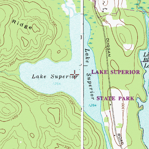 Topographic Map of Lake Superior, NY