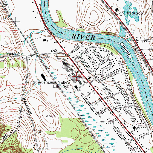 Topographic Map of Susquehanna Valley High School, NY