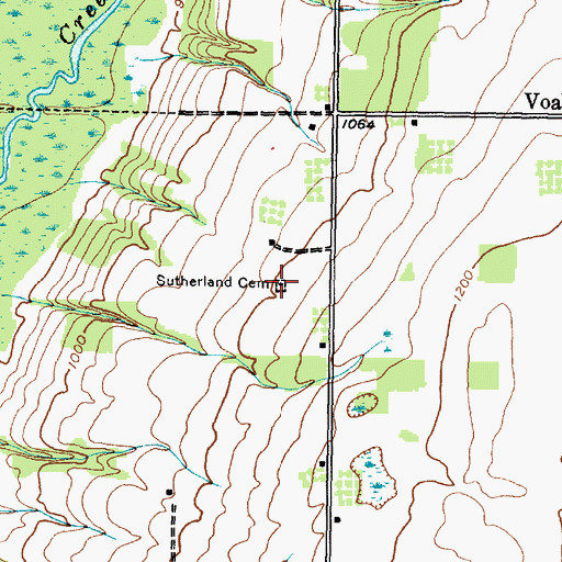 Topographic Map of Sutherland Cemetery, NY