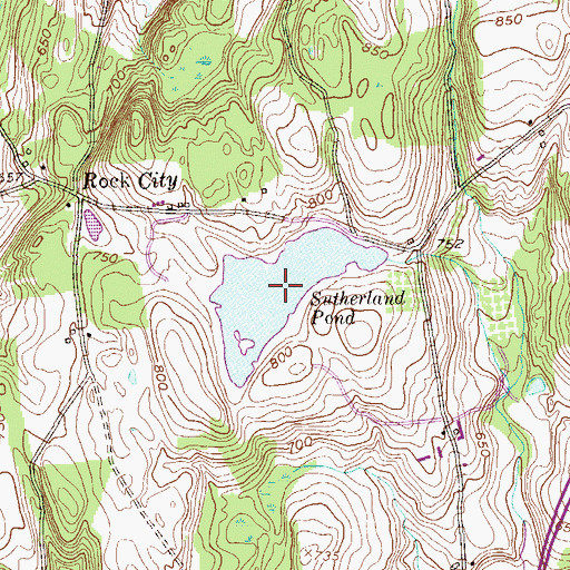 Topographic Map of Sutherland Pond, NY