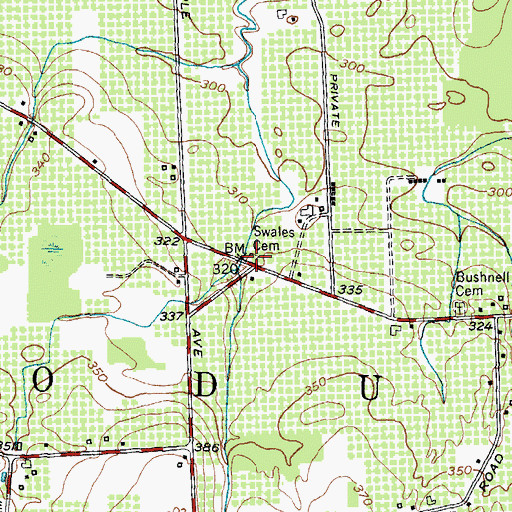 Topographic Map of Swales Cemetery, NY