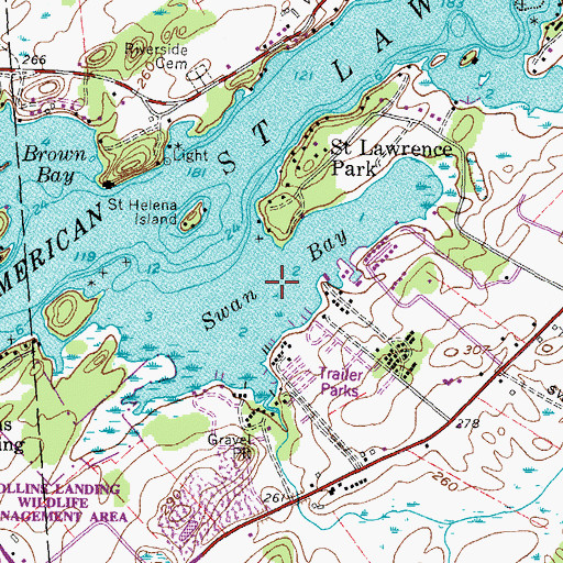 Topographic Map of Swan Bay, NY