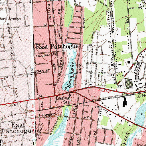 Topographic Map of Swan Lake, NY