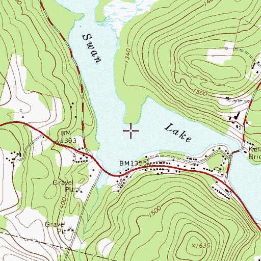 Topographic Map of Swan Lake, NY