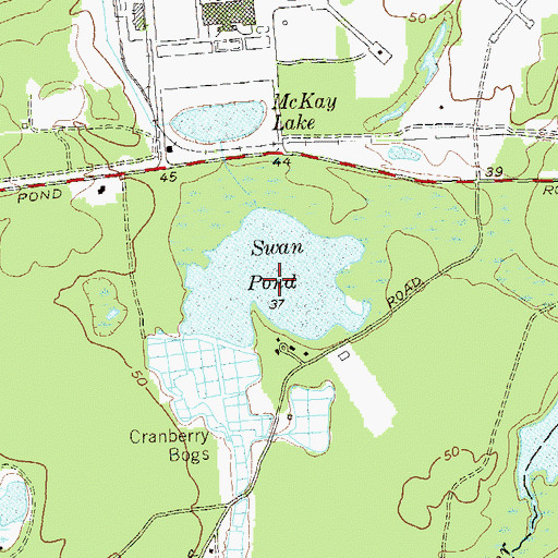 Topographic Map of Swan Pond, NY