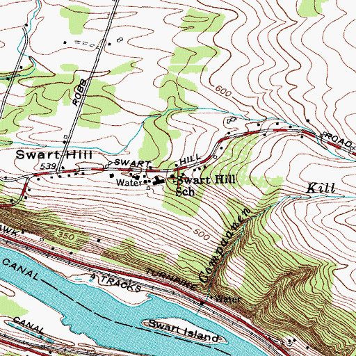 Topographic Map of Swart Hill School, NY
