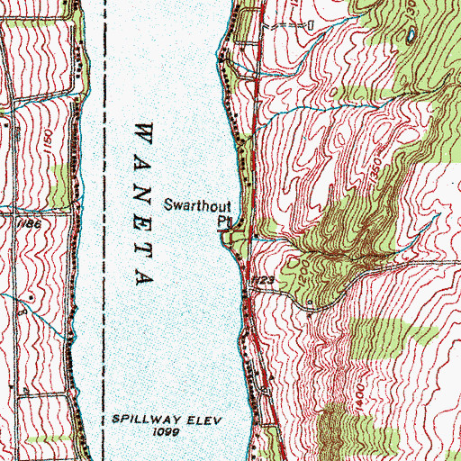 Topographic Map of Swarthout Point, NY