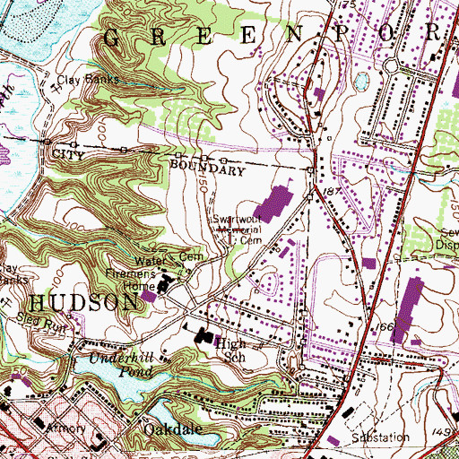 Topographic Map of Swartwout Memorial Cemetery, NY
