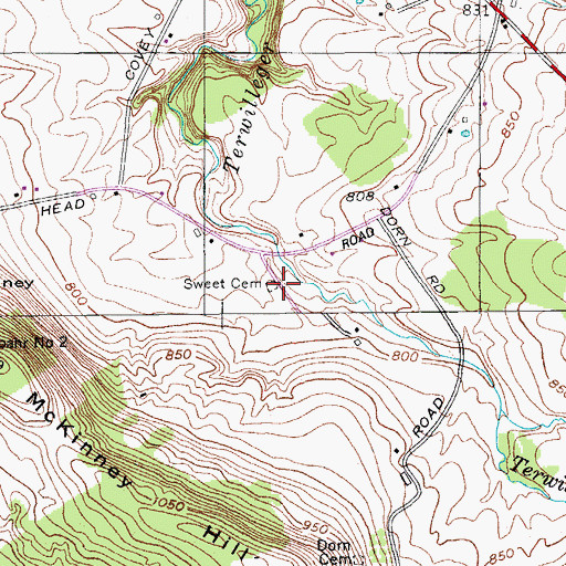 Topographic Map of Sweet Cemetery, NY