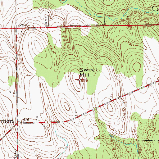 Topographic Map of Sweet Hill, NY