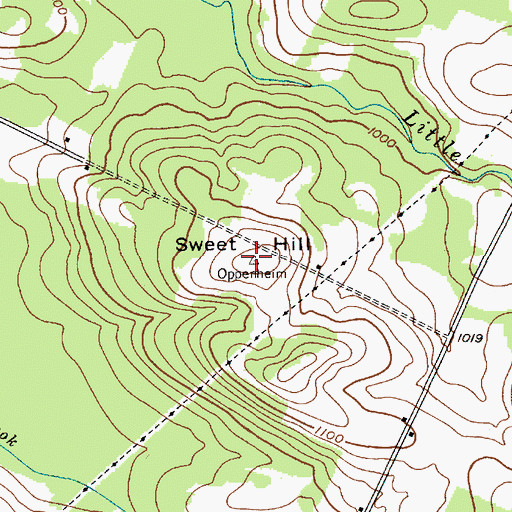 Topographic Map of Sweet Hill, NY