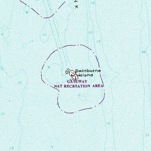 Topographic Map of Swinburne Island, NY