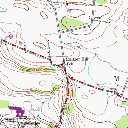Topographic Map of Switzer Hill School, NY