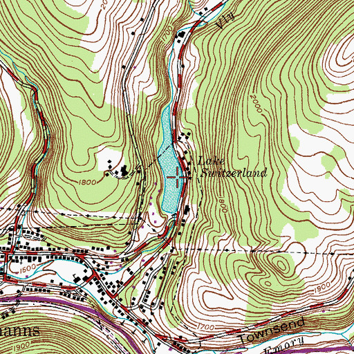 Topographic Map of Lake Switzerland, NY