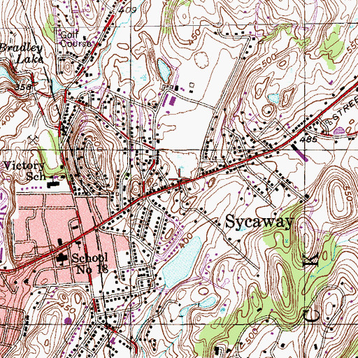 Topographic Map of Sycaway, NY