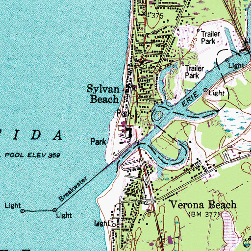 Topographic Map of Sylvan Beach, NY