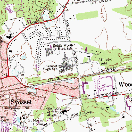 Topographic Map of Syosset High School, NY
