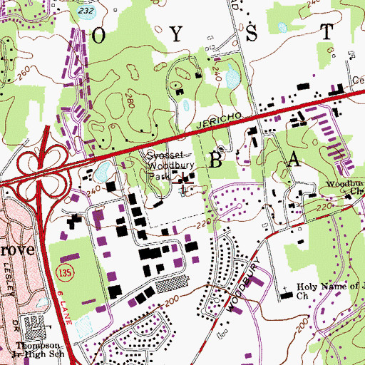 Topographic Map of Syosset Woodbury Park, NY