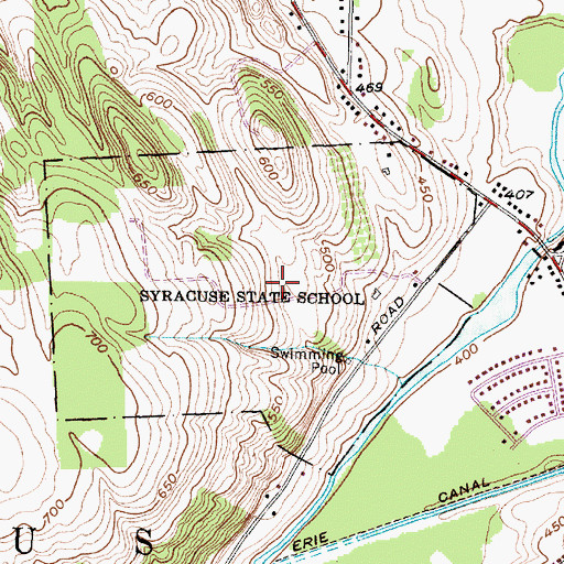 Topographic Map of Syracuse State School, NY