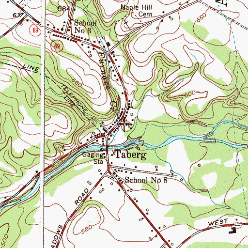 Topographic Map of Taberg, NY