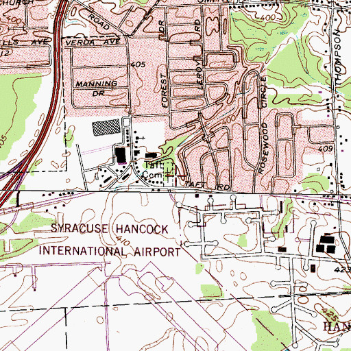 Topographic Map of Taft Cemetery, NY