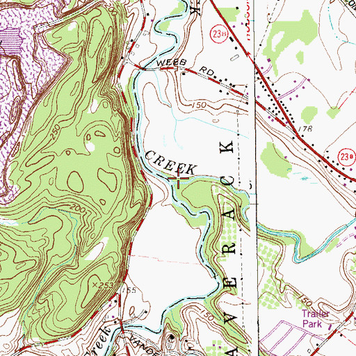 Topographic Map of Taghkanic Creek, NY