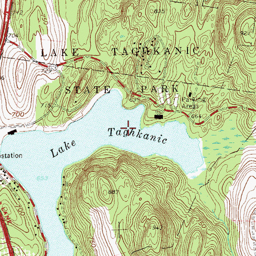 Topographic Map of Lake Taghkanic, NY