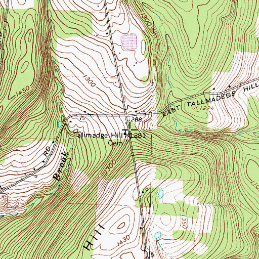 Topographic Map of Tallmadge Hill Cemetery, NY