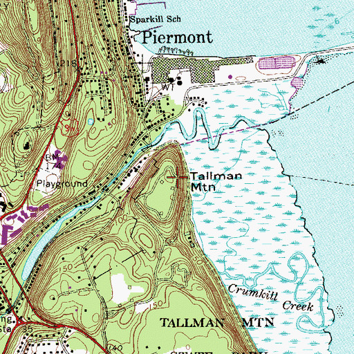 Topographic Map of Tallman Mountain, NY