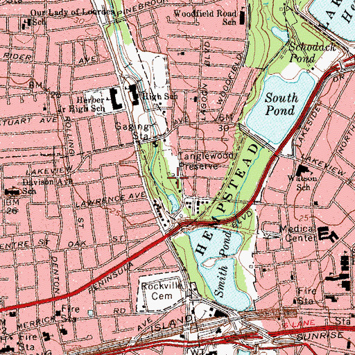 Topographic Map of Tanglewood Preserve, NY