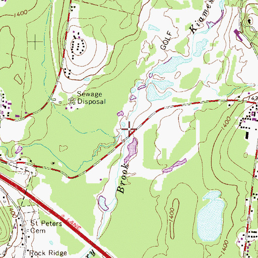 Topographic Map of Tannery Brook, NY