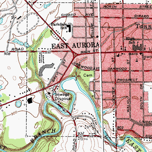 Topographic Map of Tannery Brook, NY