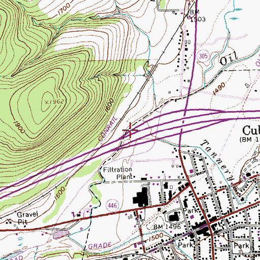 Topographic Map of Tannery Creek, NY