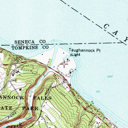 Topographic Map of Taughannock Point, NY