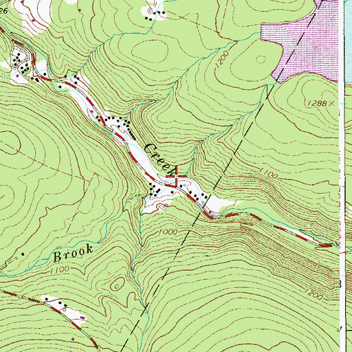 Topographic Map of Taylor Brook, NY