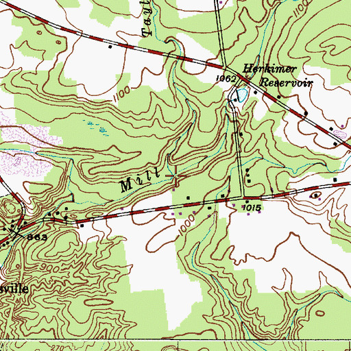 Topographic Map of Taylor Brook, NY