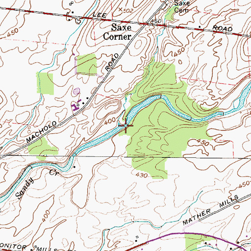 Topographic Map of Taylor Brook, NY