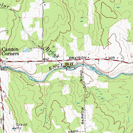 Topographic Map of Taylor Brook, NY