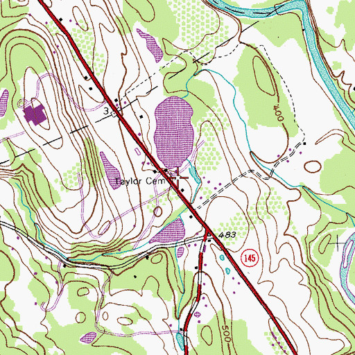 Topographic Map of Taylor Cemetery, NY