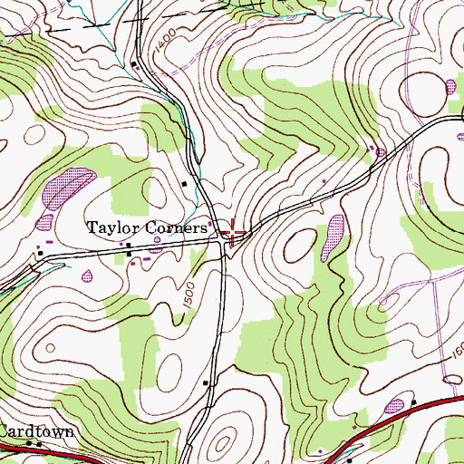 Topographic Map of Taylor Corners, NY