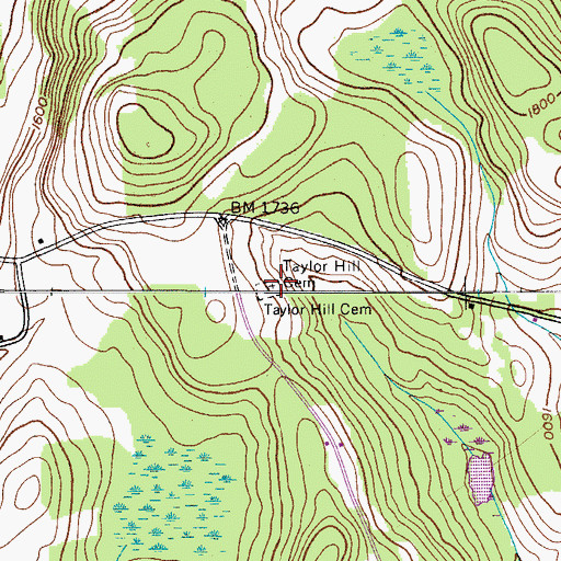 Topographic Map of Taylor Hill Cemetery, NY