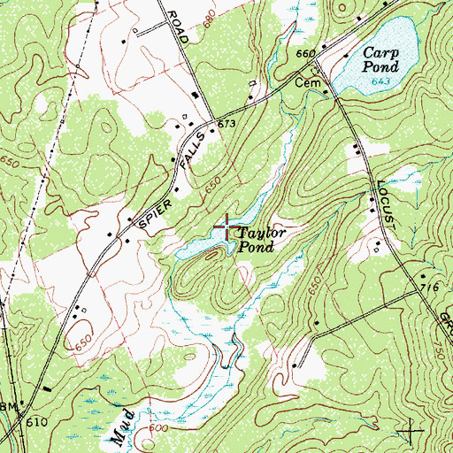 Topographic Map of Taylor Pond, NY
