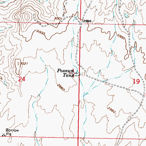Topographic Map of Possum Tank, AZ
